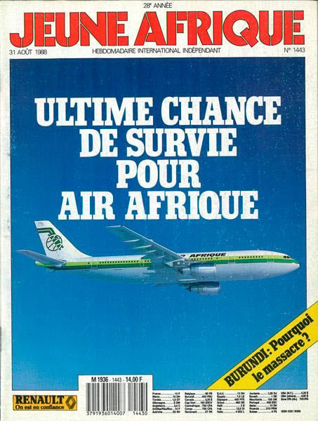 Une de Jeune Afrique n°1443, paru le 31 août 1988 &copy; JA