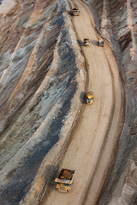 La mine de cuivre Frontier à Sakania, à la frontière avec la Zambie, à l'extrême sud-est de la province minière du Katanga, en République démocratique du Congo, propriété de la multinationale d'origine kazakhe basée au Luxembourg ERG (Eurasian Ressources Group), le 3 mars 2015. &copy; Gwenn Dubourthoumieu pour Jeune Afrique