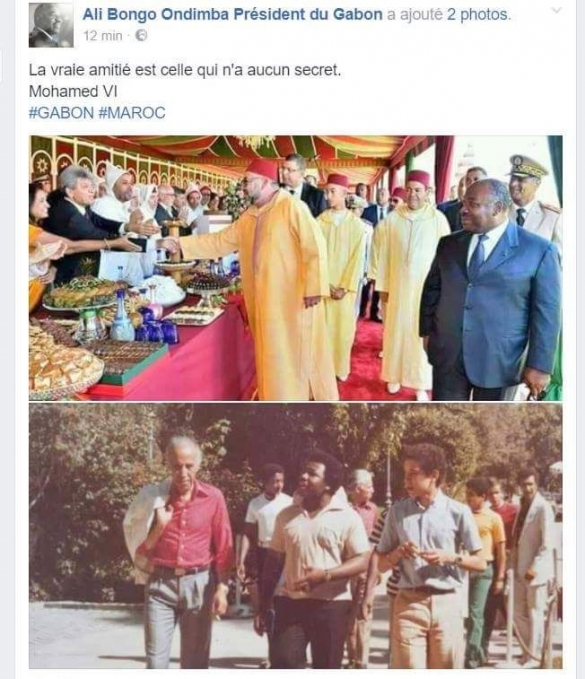 Photos d'Ali Bongo Ondimba et de Mohammed VI. &copy; Page Facebook d&rsquo;Ali Bongo Ondimba.