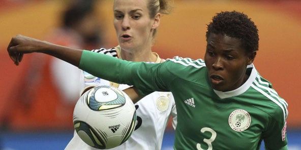 Osinachi Ohale, lors de la Coupe du monde 2015, au Canada. &copy; Michael Probst/AP/SIPA