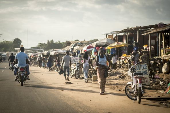 Dans les rues de Bouaké, le 12 octobre 2015. &copy; Sylvain Cherkaoui/J.A.