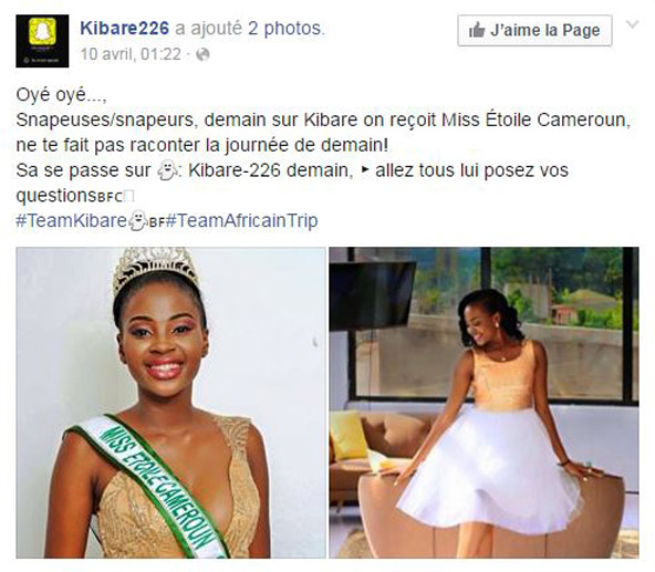 Capture d'écran de la page Facebook Kibare226. &copy; DR