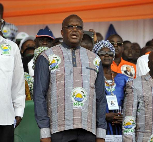 Roch Marc Christian Kaboré pendant la cérémonie d'investiture du candidat à la présidentielle, Ouagadougou, le 5 juillet 2015. &copy; Ahmed Ouoba/AFP