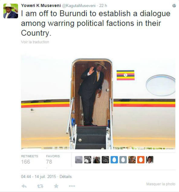 Capture d'écran &copy; Yoweri K Museveni/Twitter