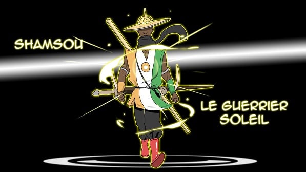 Shamsou, personnage principal du jeu vidéo "Les Héros du Sahel". &copy; MOIGMEDIA Designs