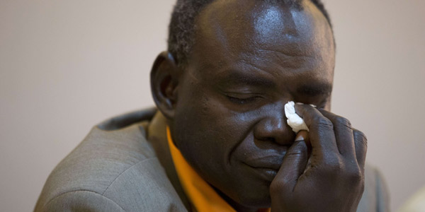 Clément Abaïfouta, président de l'Association des victimes des crimes du régime de Hissène Habré. &copy; Rebecca Blackwell / AP / SIPA