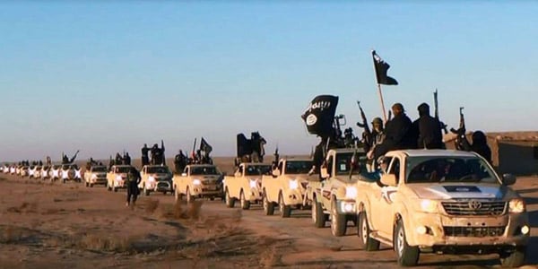 Un convoi de Daesh dans la province d'Anbar, en Irak. Photo diffusée sur un site jihadiste en janvier 2014 (image d'illustration). &copy; AP/SIPA