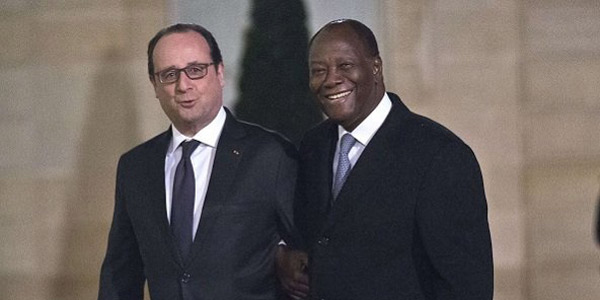 François Hollande et Alassane Ouattara à l'Élysée, le 4 février 2016. &copy; Michel Euler/AP/SIPA