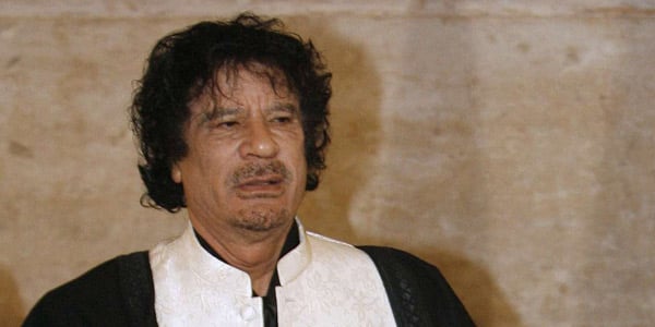 Mouammar Kadhafi au sommet de Lisbonne, le 8 décembre 2007. &copy; PAULO DUARTE/AP/SIPA