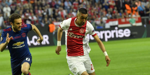 Hakim Ziyech (Ajax Amsterdam) en finale de l'Europa League contre Manchester United, le 24 mai 2017 à Stockholm. &copy; Martin Meissner/AP/SIPA