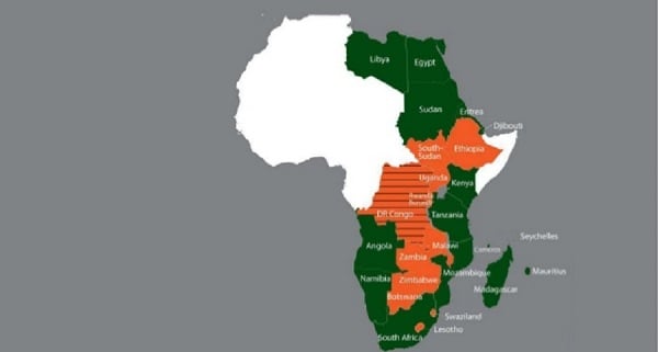 Vue des États africains membres de la Tripartite. &copy; DR