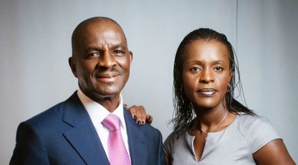 Jean Kacou Diagou, président du groupe NSIA, et sa fille Janine, directrice générale, présentée comme son successeur &copy; Jean-Marie Heidinger/ HansLucas
