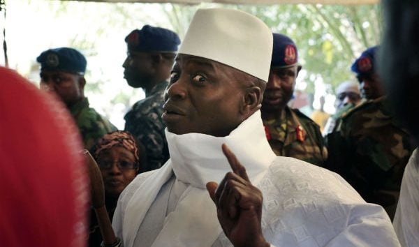 Yahya Jammeh, lors d'un meeting de campagne avant sa défaite à la présidentielle de décembre 2017. &copy; Jerome Delay/AP/SIPA