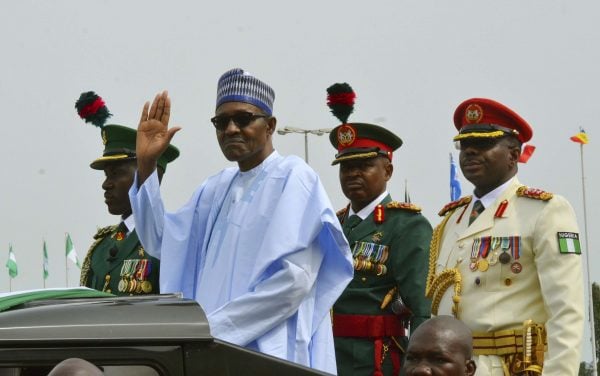 Le président Buhari lors des célébrations de l'indépendance nigériane, le 1er octobre 2018. &copy; Olamikan Gbemiga/AP/SIPA