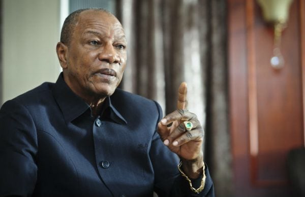 Alpha Condé, le président guinéen, au palais présidentiel à Conakry en octobre 2016. &copy; Vincent Fournier/JA