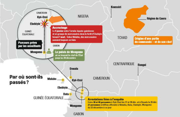 carte putsh déjoue Malabo &copy; Infographie : Jeune Afrique