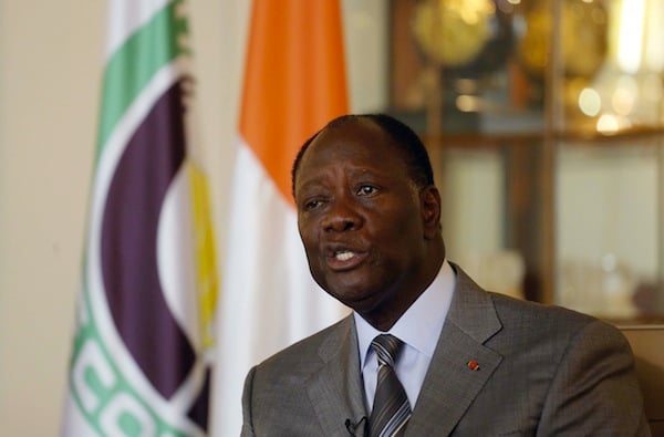 Le président ivoirien, Alassane Ouattara, à Abidjan le 29 octobre 2015. &copy; Schalk van Zuydam/AP/SIPA