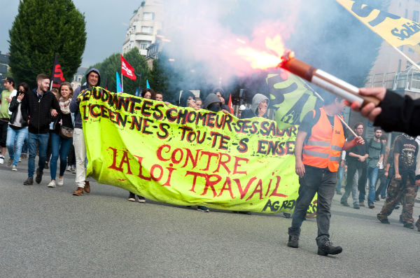 Manifestation contre le projet de loi El Khomri, à Rennes, le 14 juin. &copy; MATHIEU PATTIER/SIPA