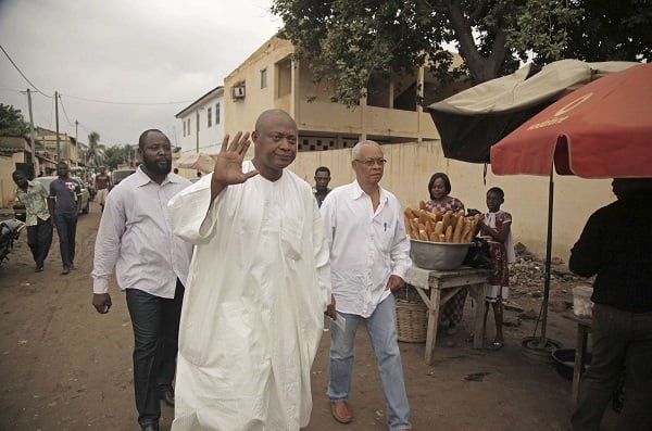 Le leader de l'opposition togolaise, Jean Pierre Fabre, pendant les élections législatives, à Lomé, le 25 juillet 2013. &copy; Erick Kaglan/AP/SIPA