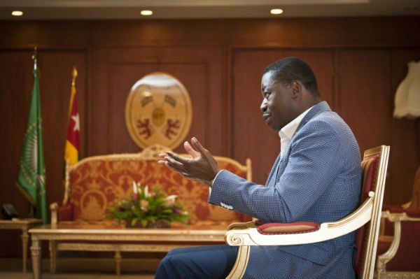 Faure Essozimna Gnassingbe (Togo), président de la République, lors d'une interview pour Jeune Afrique à Lomé, le 11 décembre 2017 &copy; Vincent Fournier/Jeune Afrique