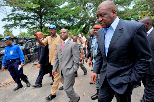 Avec Guillaume Soro, le 18 avril 2011, à Abidjan. &copy; ISSOUF SANOGO/AFP