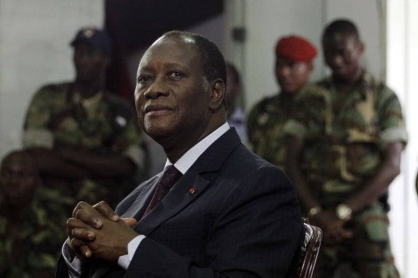 Le président ivoirien Alassane Ouattara à Abidjan, le 12 avril 2011. &copy; Rebecca Blackwell/AP/SIPA