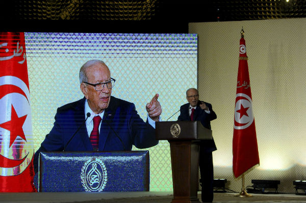 Le président tunisien Beji Caid Essebsi, lors d'un discours à Tunis le 10 septembre 2017. &copy; Hassene Dridi/AP/SIPA