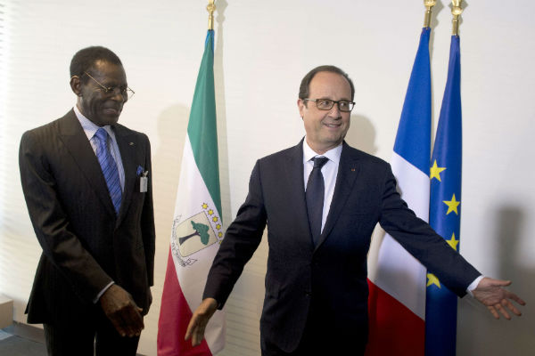 téodoro Obiang Nguema et François Hollande &copy; ALAIN JOCARD/AP/SIPA