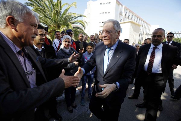 Djamel Ould Abbès, secrétaire général du FLN, faisant campagne à Boumerdès, à 45 km à l’est d’Alger,le 11 avril. &copy; Bensalem APP/Andia.fr