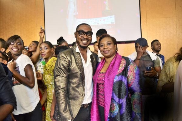 Le créateur camerounais Martial Tapolo et la femme d’affaires Librada Ela Asumu, lors du gala du 28 janvier. &copy; DR (Lucas Nguema Escalada)