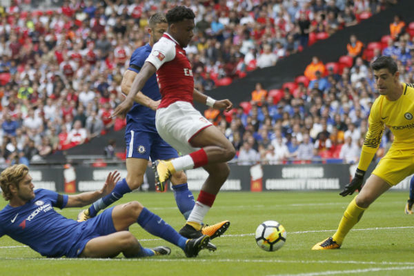 Alex Iwobi sous le maillot de l'Arsenal, en août 2017. &copy; Frank Augstein/AP/SIPA