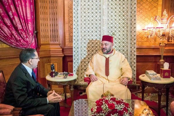 Avec Mohammed VI,le 17 mars 2017, au palais royal de Casablanca. &copy; MAP