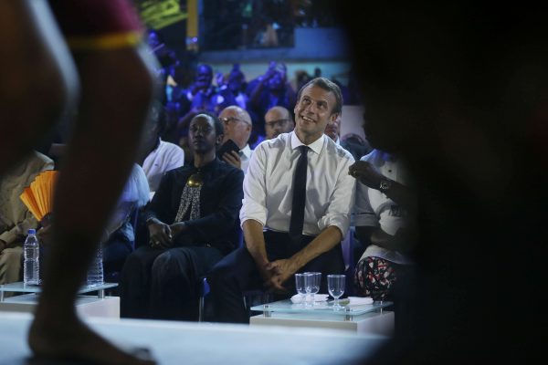 Le président Français Emmanuel Macron en visite au Shrine le 3 juillet 2018. &copy; Sunday Alamba/AP/SIPA