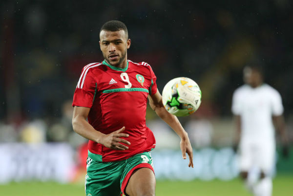 Ayoub El Kaabi, lors du match du Maroc face au Nigeria, en finale du CHAN 2018 à Casablanca. &copy; DR / VAF