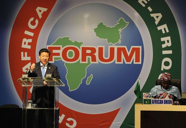 Le président chinois Xi Jinping durant son discours au sommet Chine-Afrique, à Johannesburg, le 4 décembre 2015. &copy; AP/SIPA
