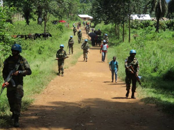 Une patrouille de la Monusco à à Pinga , dans le Nord Kivu, en mai 2019. &copy; Photo MONUSCO