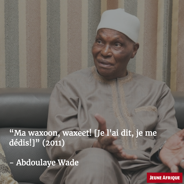 L'ex-président sénégalais Abdoulaye Wade, à Dakar, le 26 avril 2014 &copy; Youri Lenquette pour Jeune Afrique