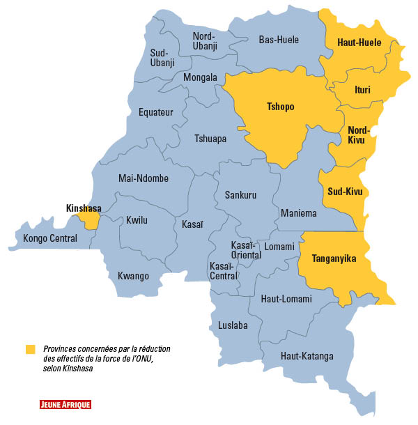 Carte de la RDC. &copy; Jeune Afrique