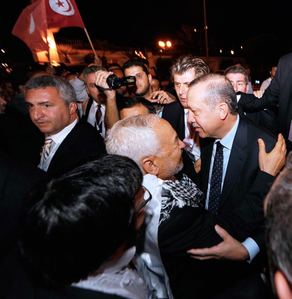 Avec le président turc, Recep Tayyip Erdogan, dont il salue plus que jamais l'action, notamment en matière économique. &copy; Fethi Belaid/AFP