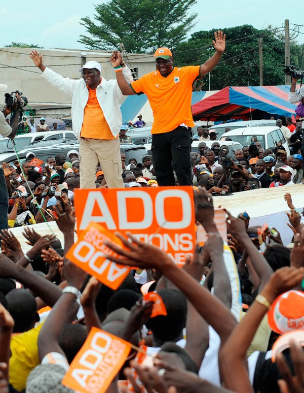 Lors de la campagne d'Alassane Ouattara, dans le quartier de Yopougon, en 2009. &copy; KAMBOU SIA/AFP