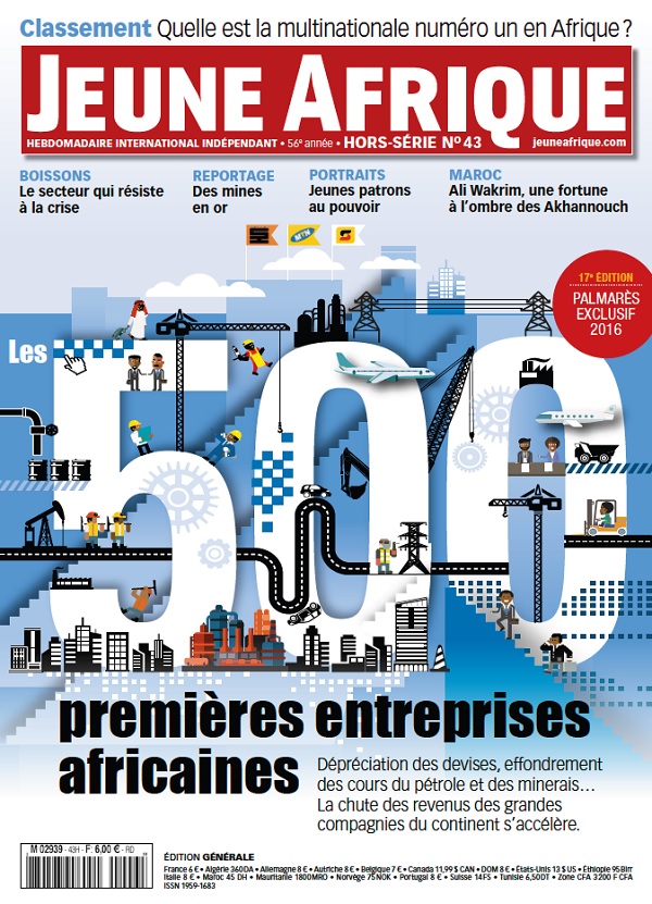 L'édition 2016 du classement des 500 première entreprises africaines. &copy; Jeune Afrique