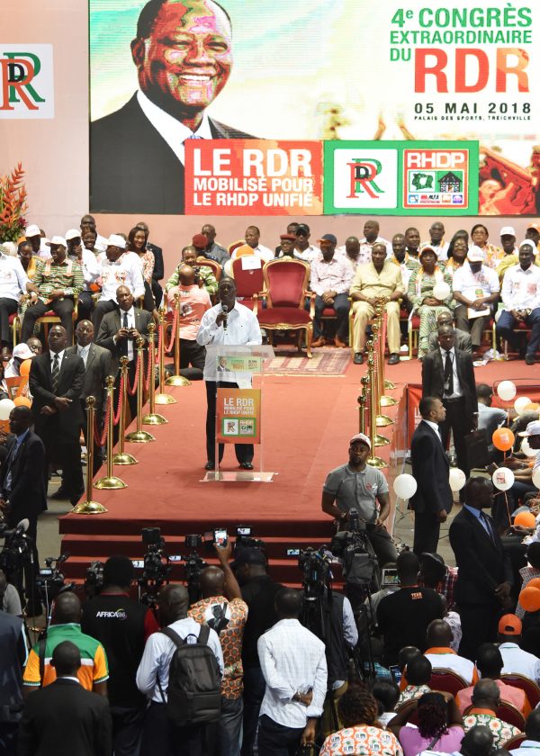 Durant le congrès extraordinaire du RDR, le 5 mai, à Abidjan &copy; Sia Kambou/AFP