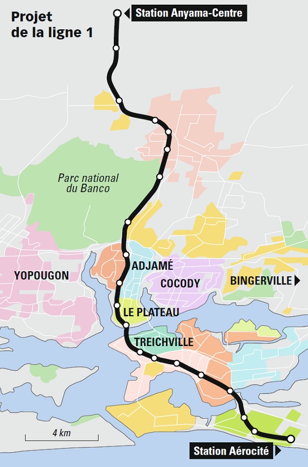 Plan du "métro d'Abidjan" &copy; DR
