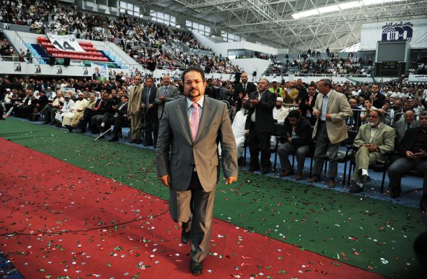 Abdelmadjid Menasra, leader du Front du changement (FC), lors de la campagne de 2012, à Alger. &copy; Farouk Batiche/AFP