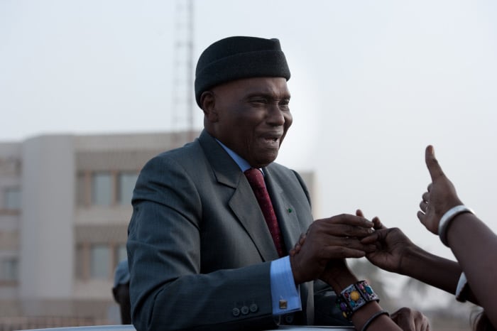 Abdoulaye Wade lors de sa première apparition publique à Dakar dans le cadre de la campagne électorale de 2012, le 7 Février 2012 à Dakar. &copy; Jessica Vieux/ JA