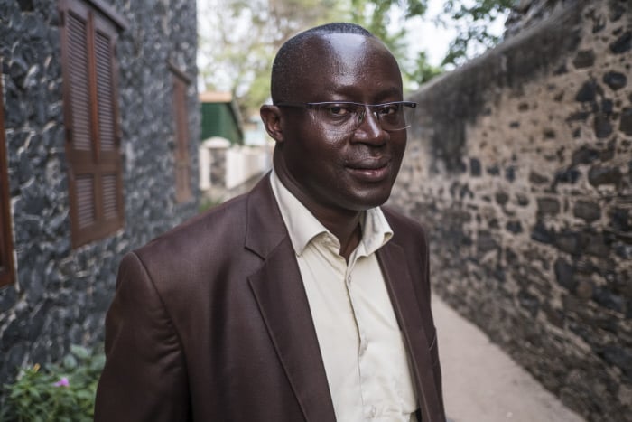 Augustin Senghor, maire de Gorée et président de la Fédération sénégalaise de football, en juillet 2017. &copy; Ricci Shryock pour JA