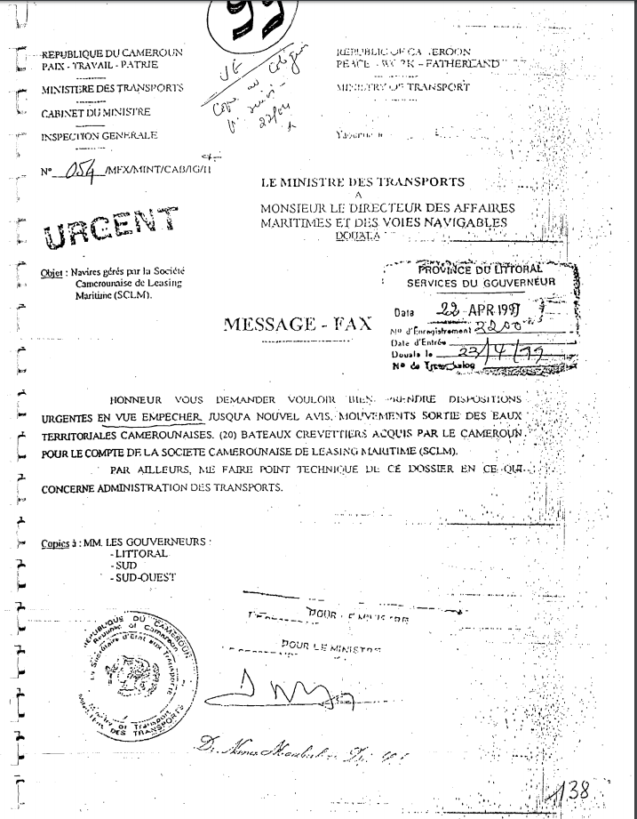 Mesures d'immobilisation des bateaux par les autorités camerounaises. &copy; DR
