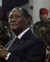 Le président ivoirien, Alassane Ouattara. © Rebecca Blackwell/AP/SIPA