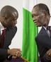 Guillaume Soro et Alassane Ouattara. © Patrick ROBERT/Corbis via Getty Images