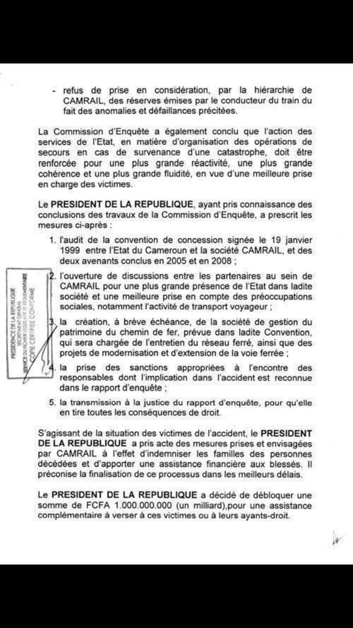 Communiqué de la présidence camerounaise du 23 mai 2016.
